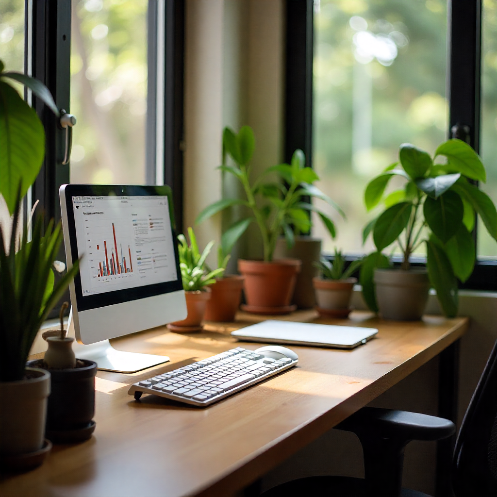 Espacio de trabajo ergonómico y productivo en oficina colombiana
